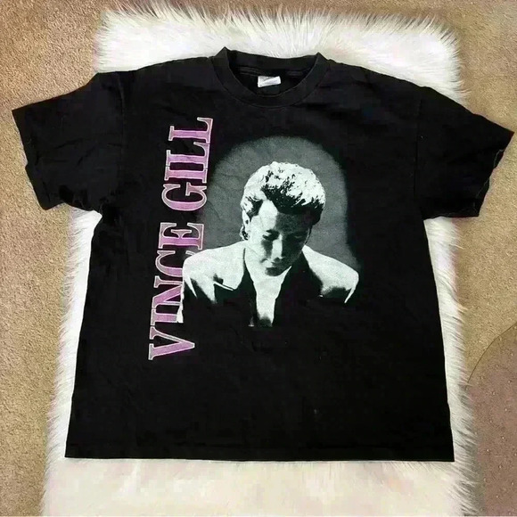 Vintage Vince Gill I Still Believe In You Black 93 Tour Shirt Large Made In USA - Picture 1 of 5